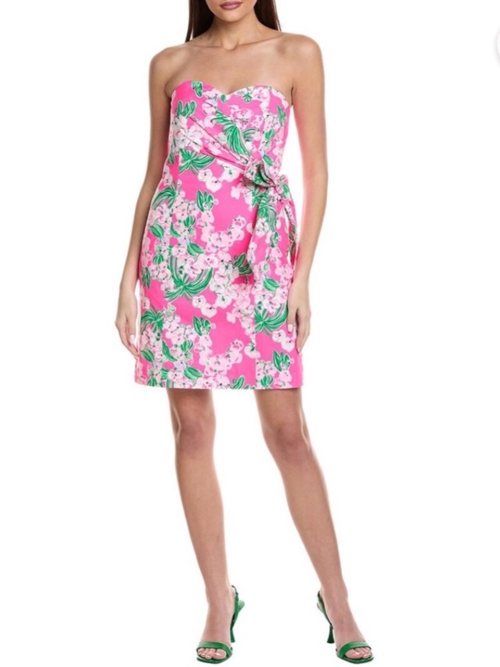 Lilly Pulitzer Morton Shift Dress 14 NWT Pink Floral Strapless Bow $298 - Picture 1 of 5